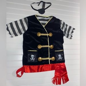 Pirate Coat Costume Jacket Coat kids eye patch Halloween Dress Up age 3 - 6